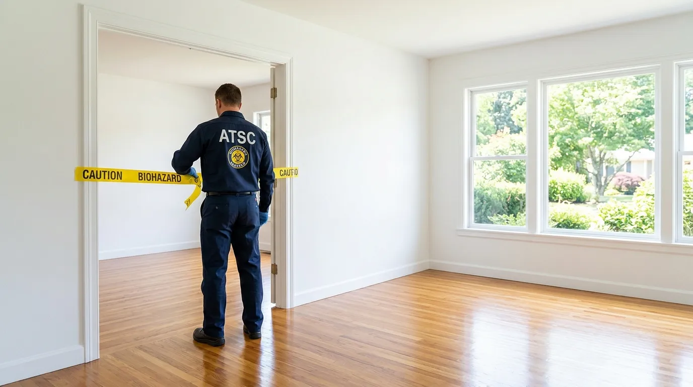 Certified biohazard cleanup crew performing Crime Scene Cleanup in Rushville